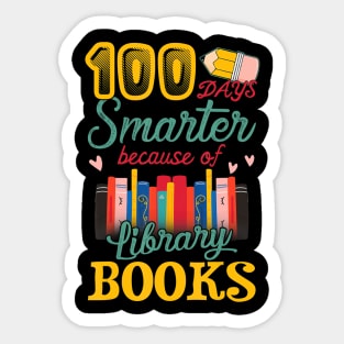 100 Days Smarter Because of Library Books Gift Sticker
